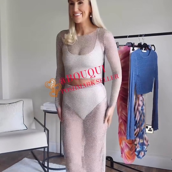 BLOGGERS FAV ZARA SHIMMERY RHINESTONE MESH CROP TOP - Picture 1 of 10